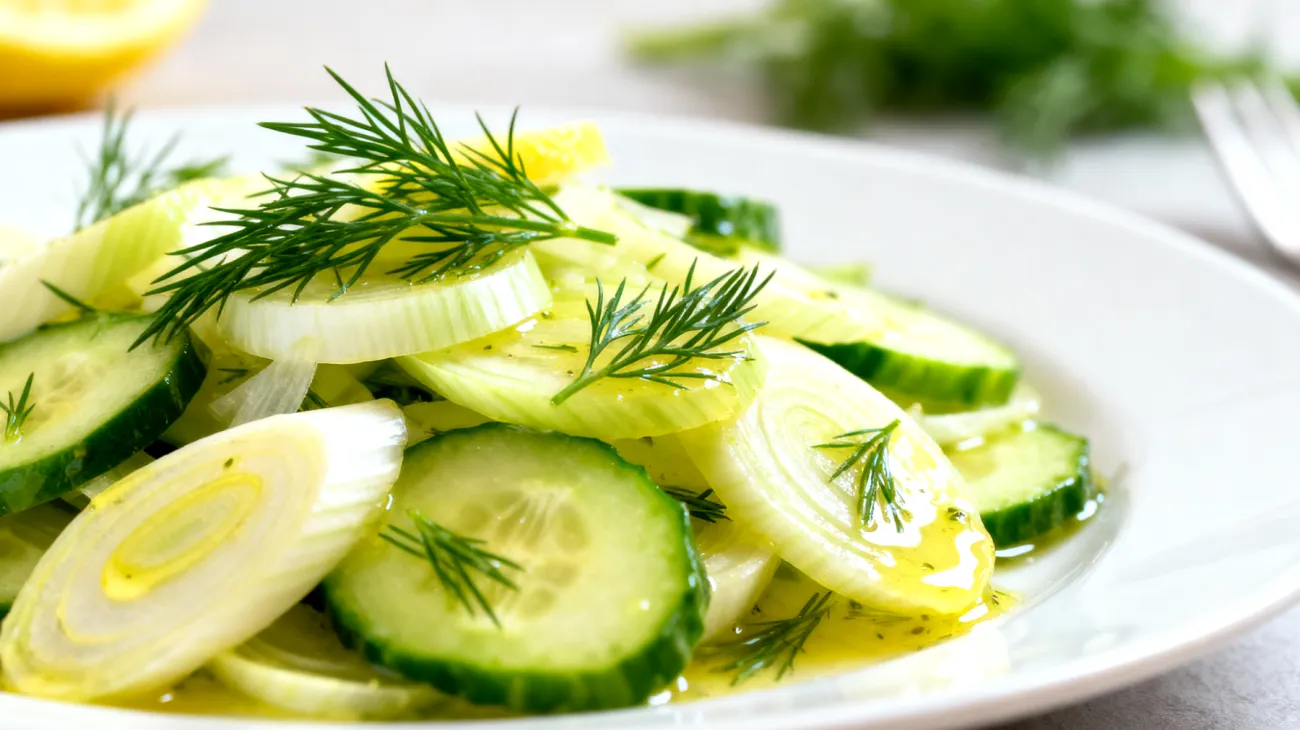Fenchel-Gurken-Salat mit Dill und Zitrone"