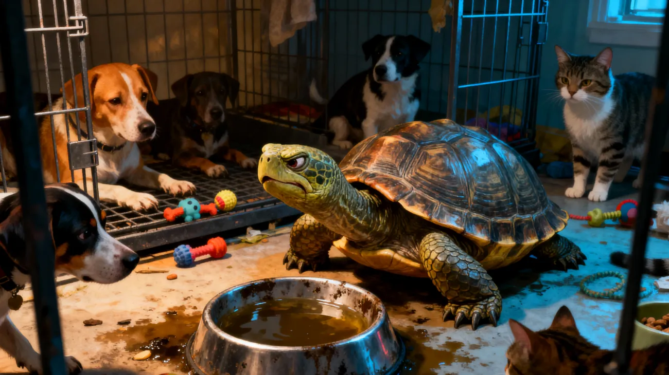 Schildkröten können bei der Haltung mit anderen Tieren Stress entwickeln und Hygienprobleme verursachen, da sie spezielle Temperaturbedingungen und separate Wasserbereiche benötigen, die mit den Bedürfnissen anderer Haustiere kollidieren können"